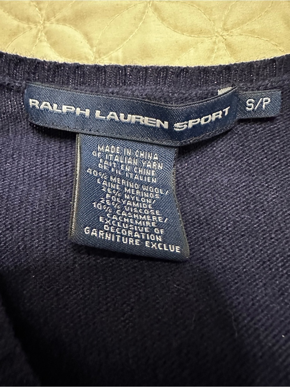 Polo by Ralph Lauren Navy V-Neck Sweater - Picture 5 of 5